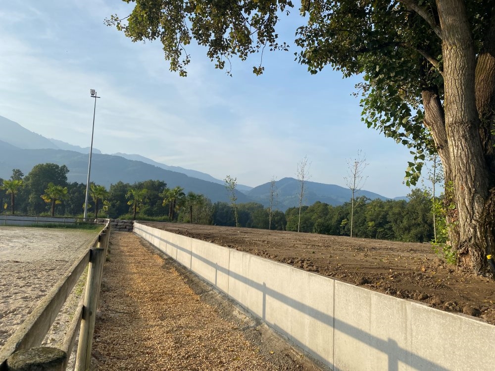 Mur de soutènement en béton armé en L, gris, long.1 x prof. 0,6 x ht.0.75 m