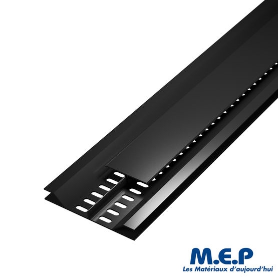 Profil de ventilation dissumulée pour débord de toit en PVC, lg. 4m, anthracite